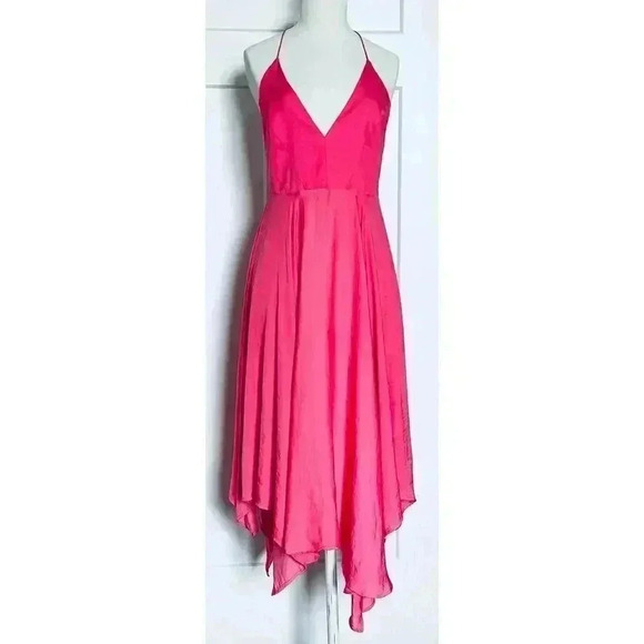 Kimchi Blue Urban Outfitters pink T Back Handkerchief Hem dress size 0 - Picture 2 of 5